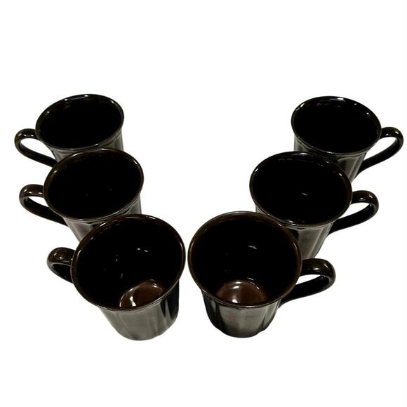 Noble Excellence Toscano Brown Coffee Tea Latte Mugs-Set of 6 - Picture 3 of 6
